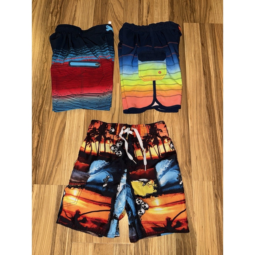 Joe Boxer Wonder Nation Boys Swim Trunks Y2K Sz 6/7 6 7 Lot EUC Board Shorts